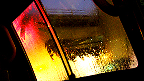 Inside a car on the M8