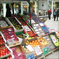 Tony Gordon's stall outside the Broadmarsh Centre, Nottingham
