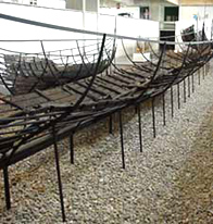 Photo of a Viking ship found at Roskilde