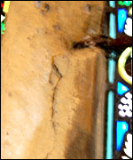 Damaged stone work