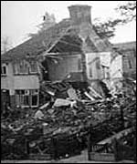 House damaged by a bomb