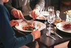 eating dinner