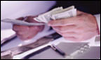 Man counting money