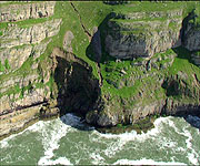 Aerial picture of the cave, Ogof Llech