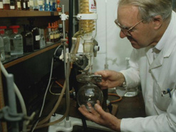 Science experiment in a Sussex University laboratory
