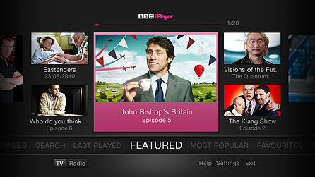 BBC iPlayer on TV screenshot