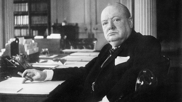 Winston Churchill, photographed by Cecil Beaton, at 10 Downing Street, London, in 1940.