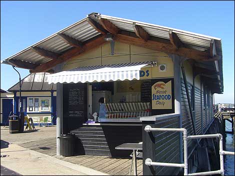 Harwich's sun drenched Ha'penny pier