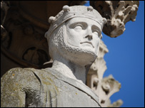 Simon de Montfort statue on Leicester's Clock Tower