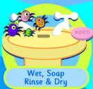 Wet, Soap Rinse and Dry