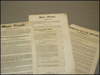 Posters advertising anti-slavery meetings