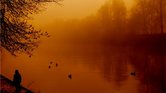 by the river....