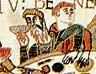 Bishop Odo feasting with the Normans before the battle