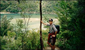 Trekking along the Abel Tasman walk on New Zealand's South Island