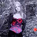 An artful photo of Bobbie in her distinctive corset