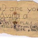 My note to my father whilst he was in the army.