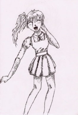 Laughing schoolgirl