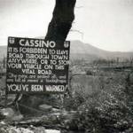 Sign on road at Monte Cassino, Italy World War II Sign on road at Monte Cassino, Italy World War II