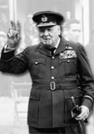 Photograph showing Winston Churchill in war time uniform