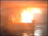 Sofa on fire