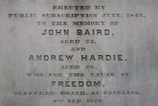 Dedication on the 1820 Monument