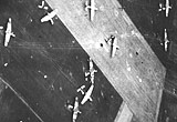 Low level aerial view of Horsa gliders