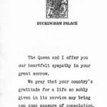 King George VI's letter to A V Ford's Mother