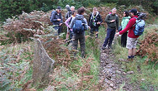 Derek and Kerry walking into conifer forests