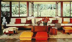 Modernist-influenced living room
