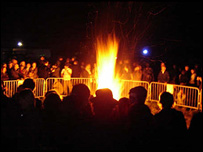 Camp fire at End of the Road