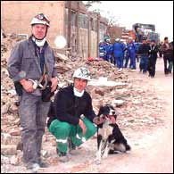Phil and Paul with his dog Elliot in Iran