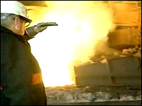 A steel worker on Teesside.