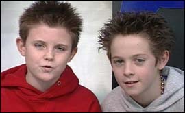 Liam and Rory making the news at Have Your Say in Leamington 