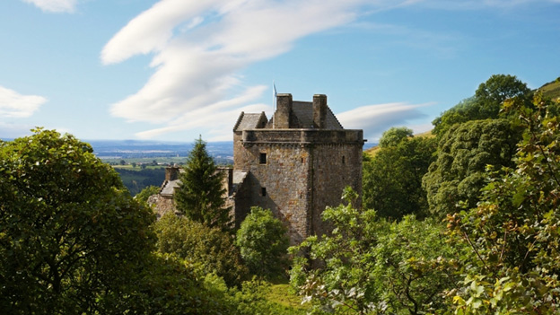 Castle Campbell in Clackmannanshire, set among trees