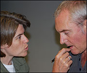 Jo Loosemore working on a radio drama