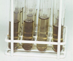a few test tubes partly filled with liquid