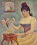 Young Woman Powdering Herself by Georges Seurat