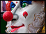 close up of a clown mask