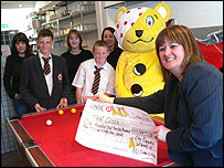 Children in Need cheque presentation at The Clock