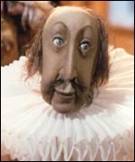 An animated Shakespeare puppet