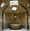 Photograph showing Caldarium of the Thermae of the Forum at Pompeii, Italy