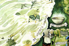 Detail of an illustration by Margaret Jones from the book 'Welsh Folktales' by Robin Gwyndaf