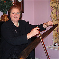 Ruth Ansell playing the saw