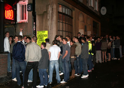 Queueing to get in Queueing to get in