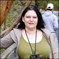 Sally Boorman on a Tree Top Walk, about 6 months work after emigrating to Australia