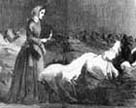 Contemporary illustration of Nightingale tending to the sick