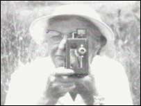 Marjorie Alexander with a cine camera
