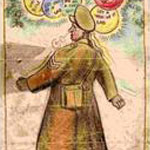 Portrait and caricature of Sergeant Major Eaton