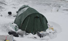 Tent after snow fall