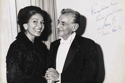 Fine photograph signed of Bernstein and Callas, with his famous inscription, picture courtesy of Sotheby's